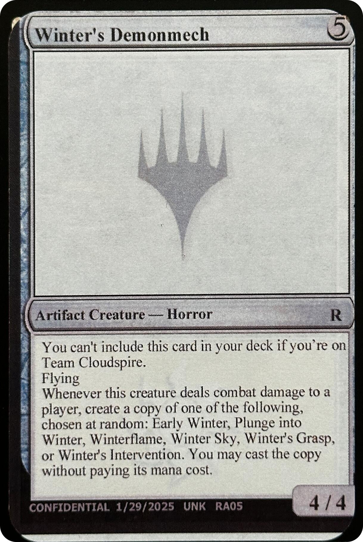 Image for Winter's Demonmech [Un-Known Event Playtest Cards] - Magic: The Gathering