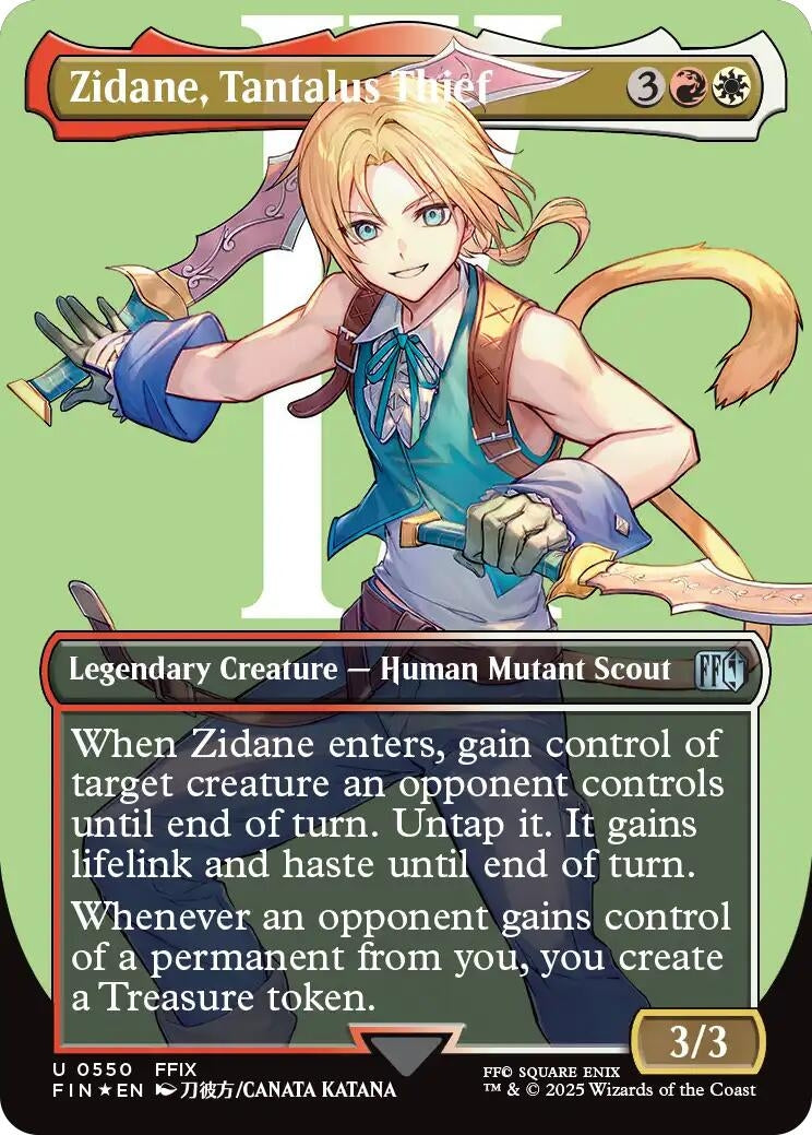 Image for Zidane, Tantalus Thief (Borderless) (Surge Foil) (550) [FINAL FANTASY] - Magic: The Gathering