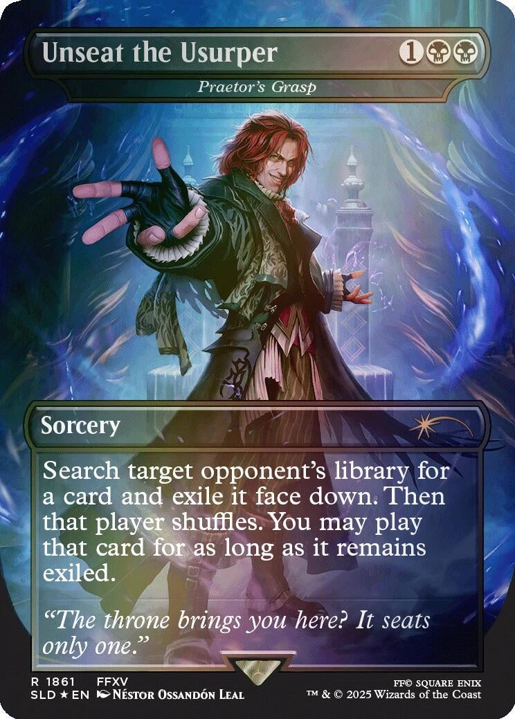 Image for Unseat the Usurper - Praetor's Grasp (Rainbow Foil) (1861) [Secret Lair Drop Series] - Magic: The Gathering