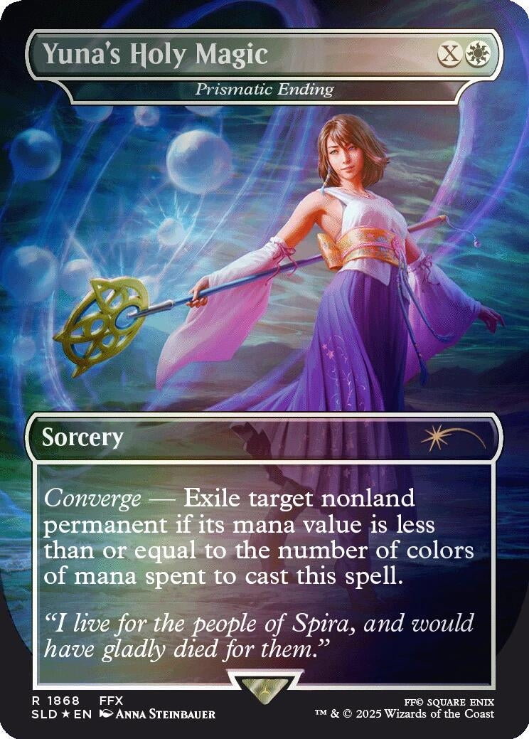 Image for Yuna's Holy Magic - Prismatic Ending (Rainbow Foil) (1868) [Secret Lair Drop Series] - Magic: The Gathering