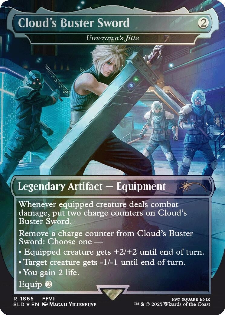 Image for Cloud's Buster Sword - Umezawa's Jitte (Rainbow Foil) (1865) [Secret Lair Drop Series] - Magic: The Gathering