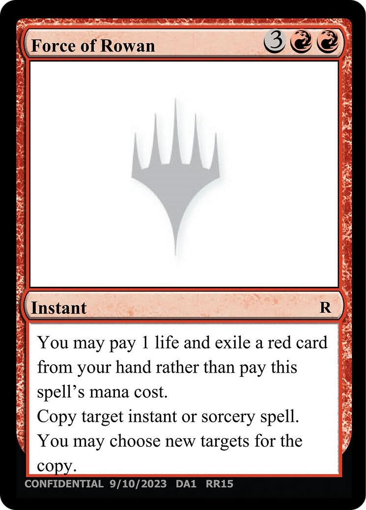 Image for Force of Rowan [Un-Known Event Playtest Cards] - Magic: The Gathering