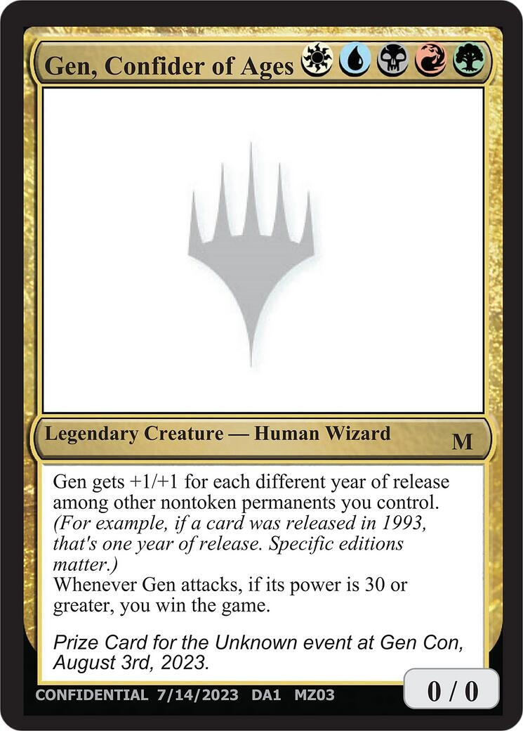 Gen, Confider of Ages [Un-Known Event Playtest Cards]