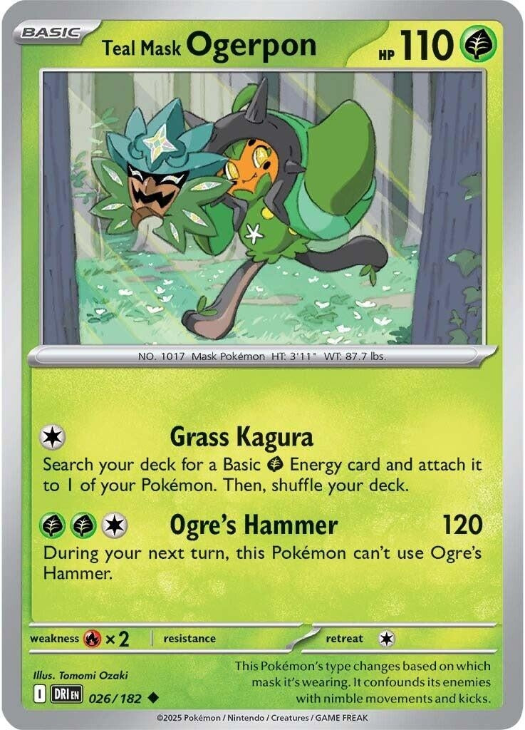 Image for Teal Mask Ogerpon (026/182) [SV10: Destined Rivals] - Pokemon