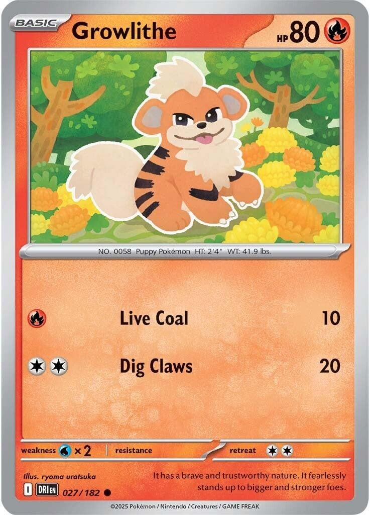 Image for Growlithe (027/182) [SV10: Destined Rivals] - Pokemon