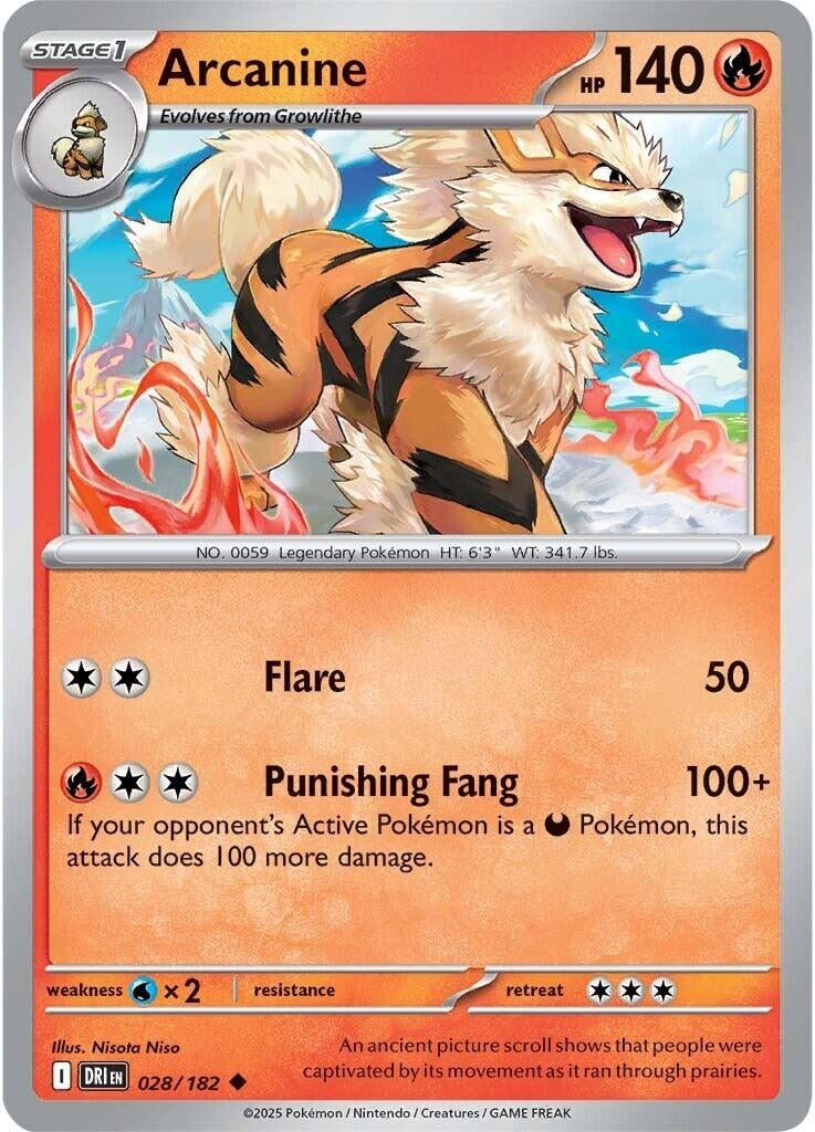 Image for Arcanine (028/182) [SV10: Destined Rivals] - Pokemon