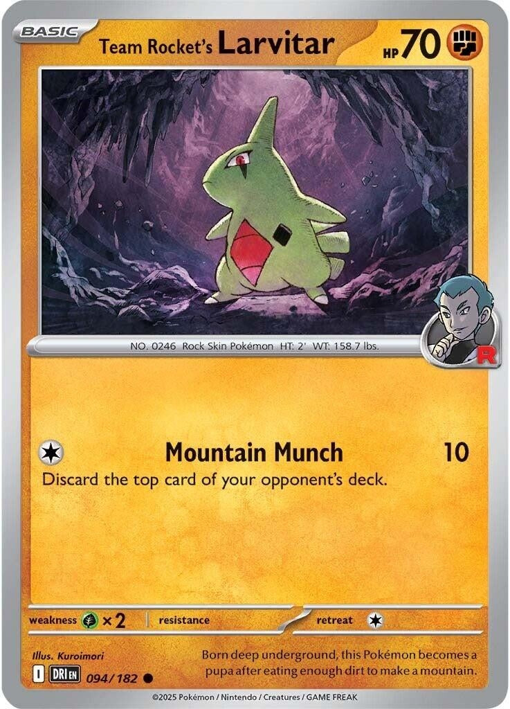 Image for Team Rocket's Larvitar (094/182) [SV10: Destined Rivals] - Pokemon