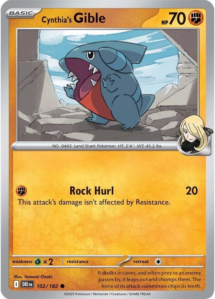 Image for Cynthia's Gible (102/182) [SV10: Destined Rivals] - Pokemon