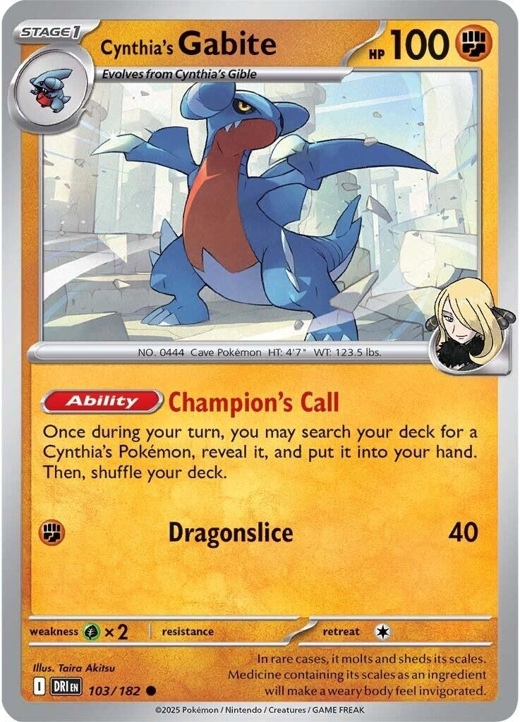 Image for Cynthia's Gabite (103/182) [SV10: Destined Rivals] - Pokemon