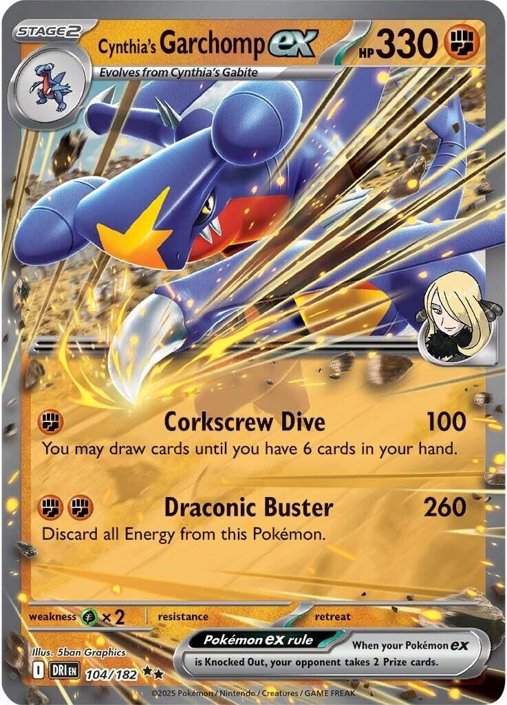 Image for Cynthia's Garchomp ex (104/182) [SV10: Destined Rivals] - Pokemon