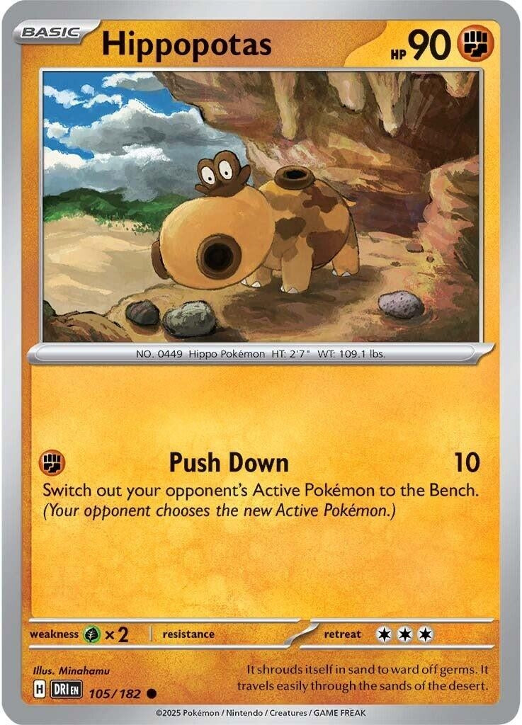 Image for Hippopotas (105/182) [SV10: Destined Rivals] - Pokemon
