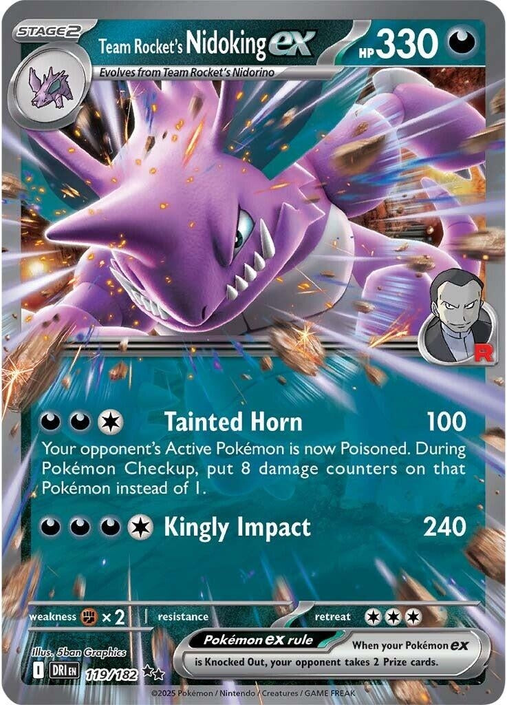 Image for Team Rocket's Nidoking ex (119/182) [SV10: Destined Rivals] - Pokemon