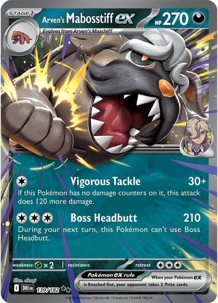 Image for Arven's Mabosstiff ex (139/182) [SV10: Destined Rivals] - Pokemon
