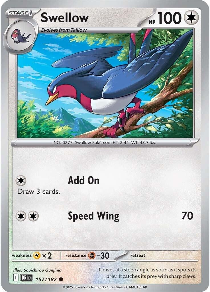 Image for Swellow (157/182) [SV10: Destined Rivals] - Pokemon