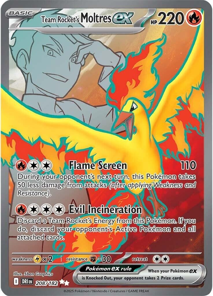 Image for Team Rocket's Moltres ex (208/182) [SV10: Destined Rivals] - Pokemon