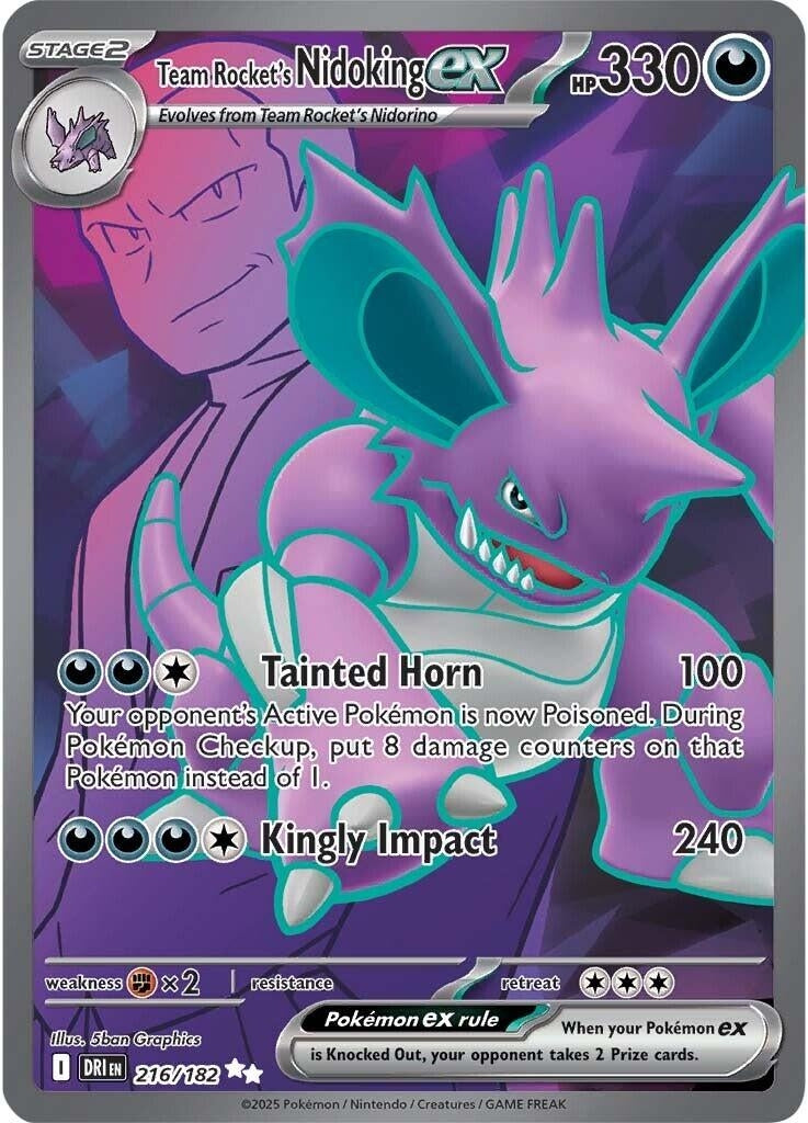 Image for Team Rocket's Nidoking ex (216/182) [SV10: Destined Rivals] - Pokemon