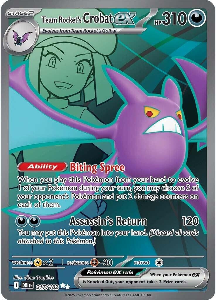 Image for Team Rocket's Crobat ex (217/182) [SV10: Destined Rivals] - Pokemon