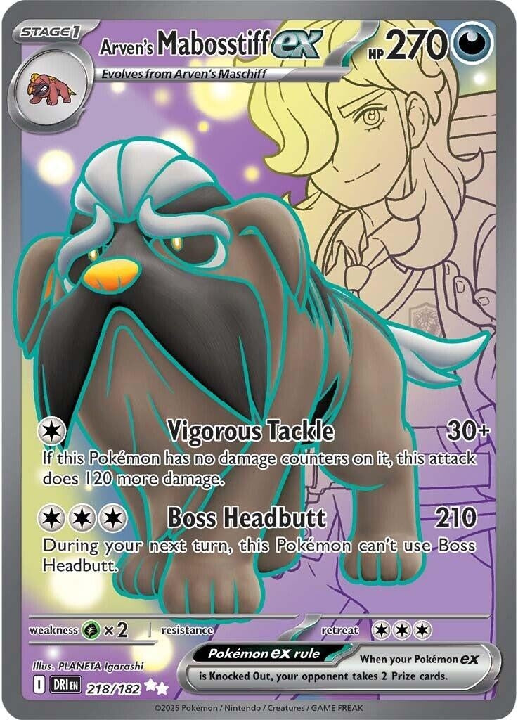 Image for Arven's Mabosstiff ex (218/182) [SV10: Destined Rivals] - Pokemon