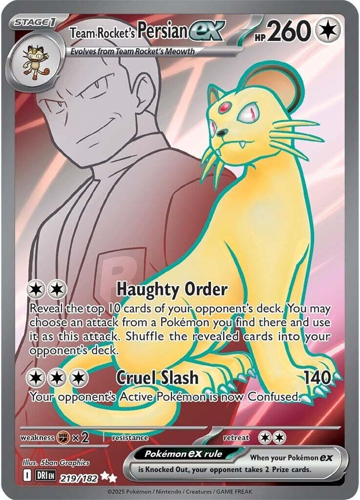 Image for Team Rocket's Persian ex (219/182) [SV10: Destined Rivals] - Pokemon