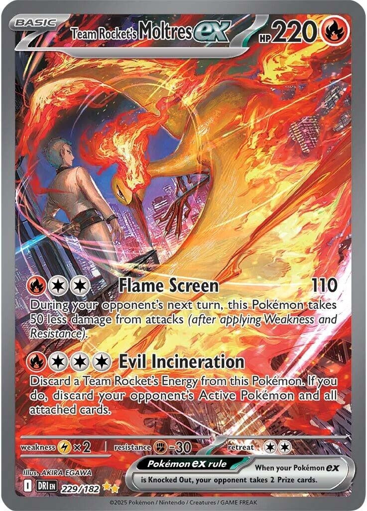Image for Team Rocket's Moltres ex (229/182) [SV10: Destined Rivals] - Pokemon