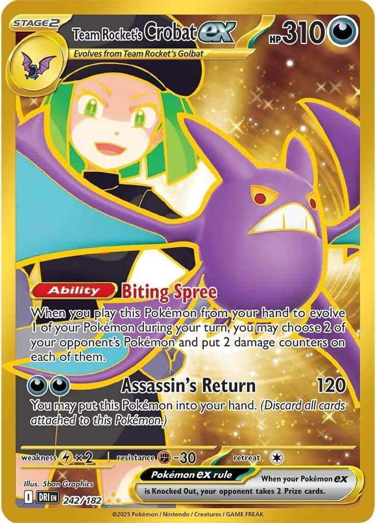 Image for Team Rocket's Crobat ex (242/182) [SV10: Destined Rivals] - Pokemon