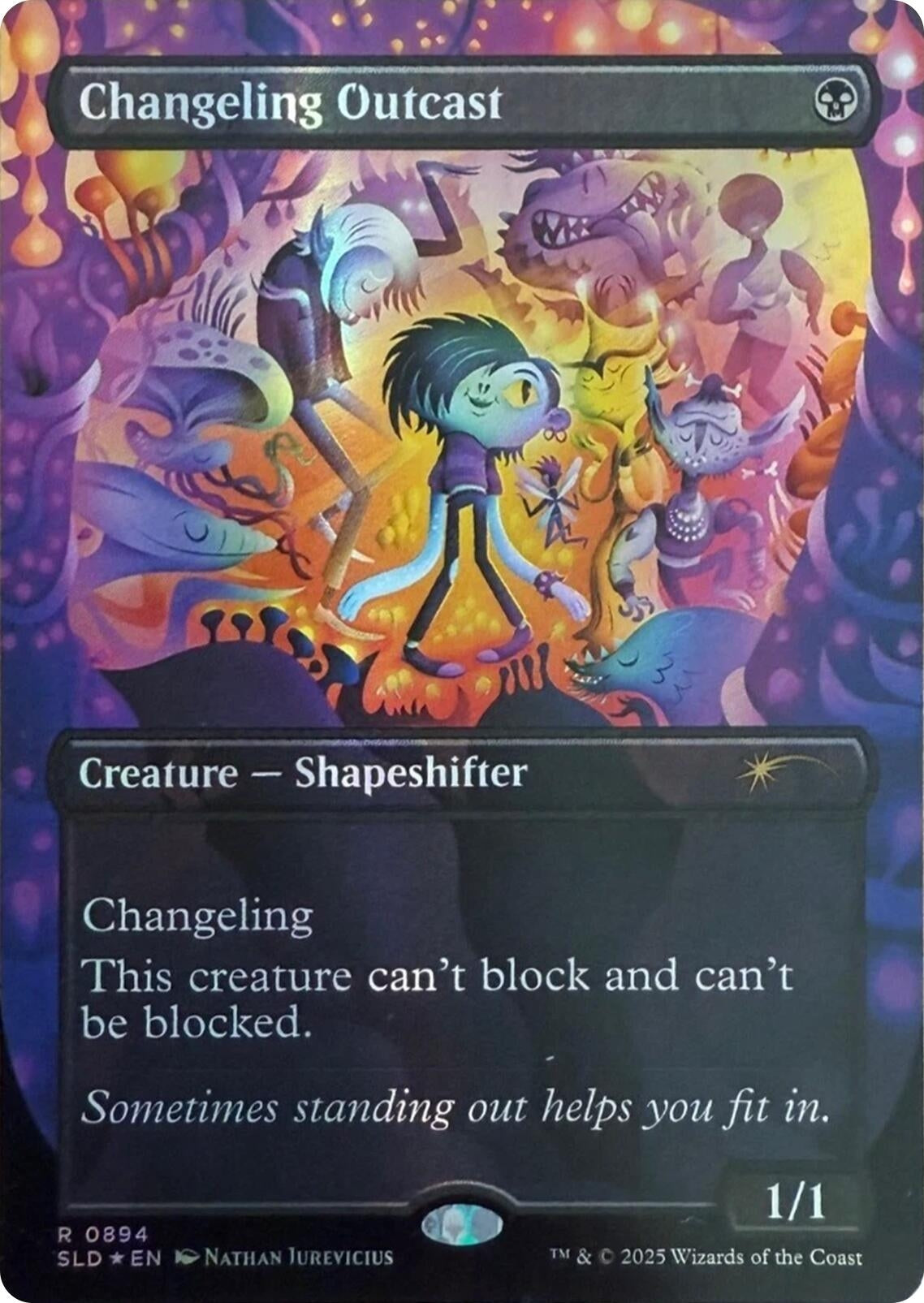 Image for Changeling Outcast (Rainbow Foil) (894) [Secret Lair Drop Series] - Magic: The Gathering