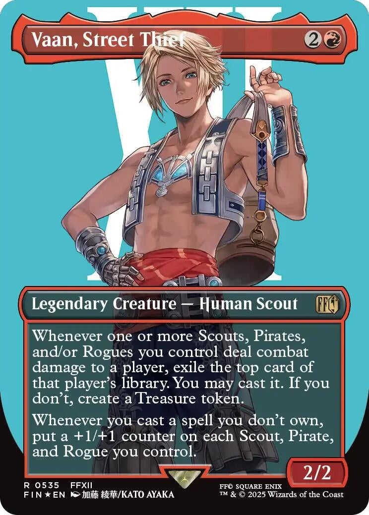 Image for Vaan, Street Thief (Borderless) (Surge Foil) (535) [FINAL FANTASY] - Magic: The Gathering