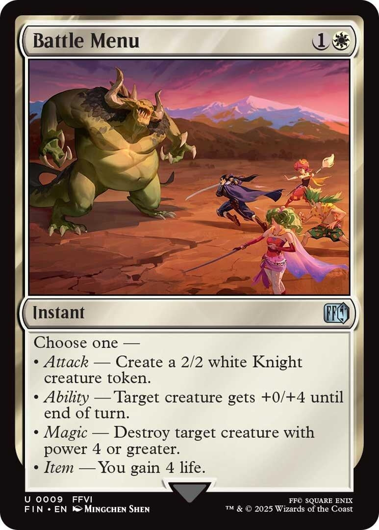Image for Battle Menu (9) [FINAL FANTASY] - Magic: The Gathering
