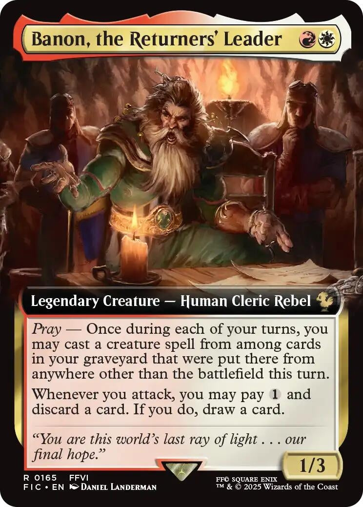 Image for Banon, the Returners' Leader (Extended Art) (165) [FINAL FANTASY] - Magic: The Gathering