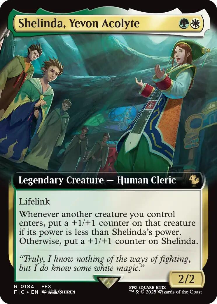 Image for Shelinda, Yevon Acolyte (Extended Art) (184) [FINAL FANTASY] - Magic: The Gathering