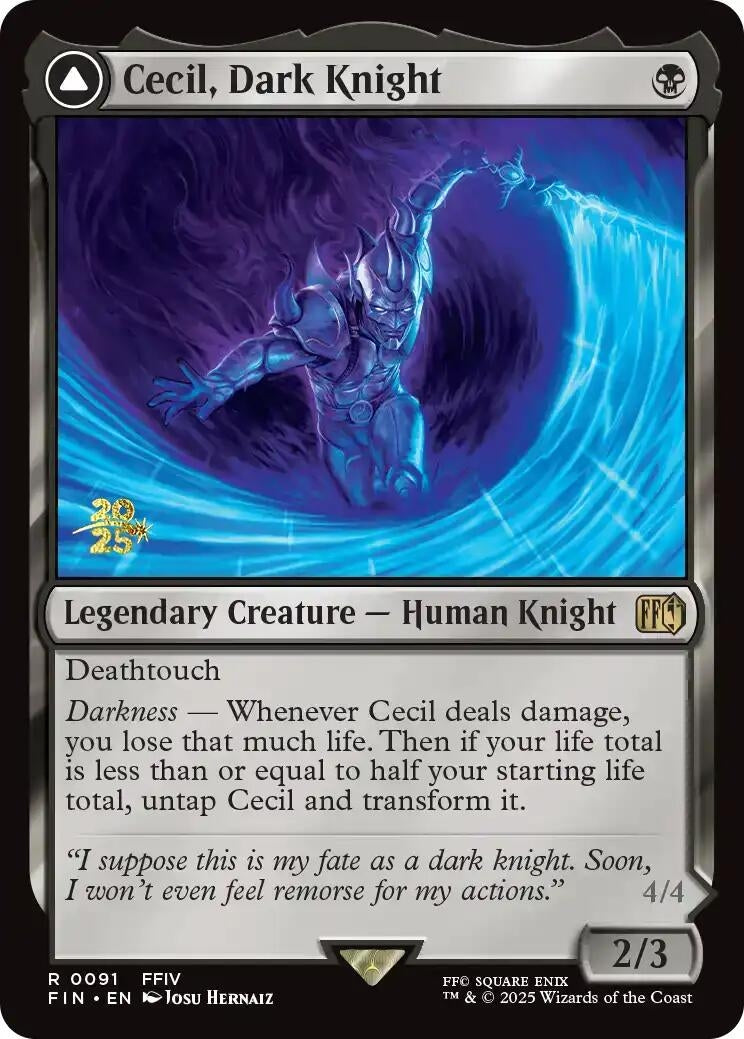 Image for Cecil, Dark Knight (91) [Prerelease Cards] - Magic: The Gathering