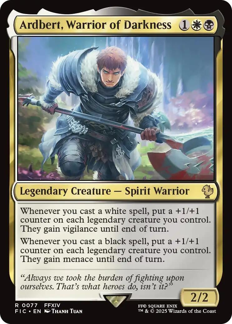 Ardbert, Warrior of Darkness (Surge Foil) (77) [Commander: FINAL FANTASY]