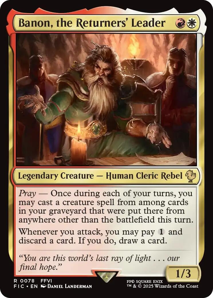 Image for Banon, the Returners' Leader (Surge Foil) (78) [FINAL FANTASY] - Magic: The Gathering