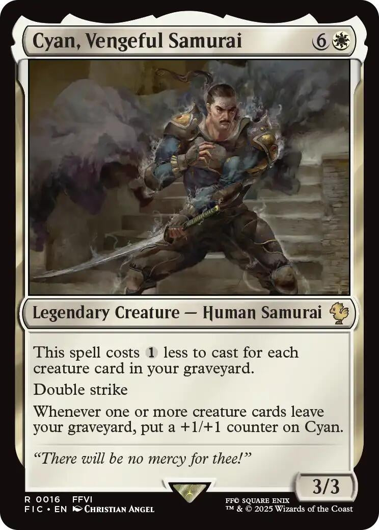 Image for Cyan, Vengeful Samurai (Surge Foil) (16) [FINAL FANTASY] - Magic: The Gathering