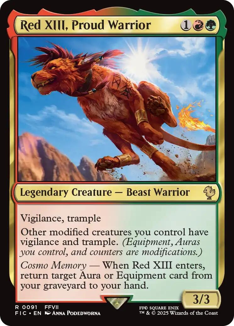 Image for Red XIII, Proud Warrior (Surge Foil) (91) [FINAL FANTASY] - Magic: The Gathering