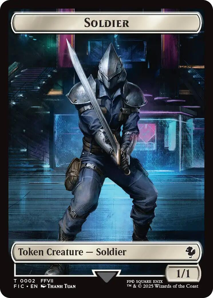 Image for Soldier // Rebel Double-Sided Token (Surge Foil) (2 // 7) [FINAL FANTASY] - Magic: The Gathering