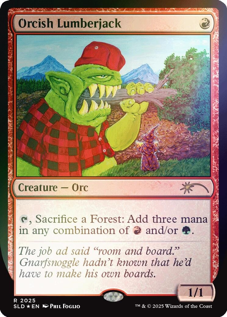Image for Orcish Lumberjack (2025) (Rainbow Foil) (2025) [Secret Lair Drop Series] - Magic: The Gathering