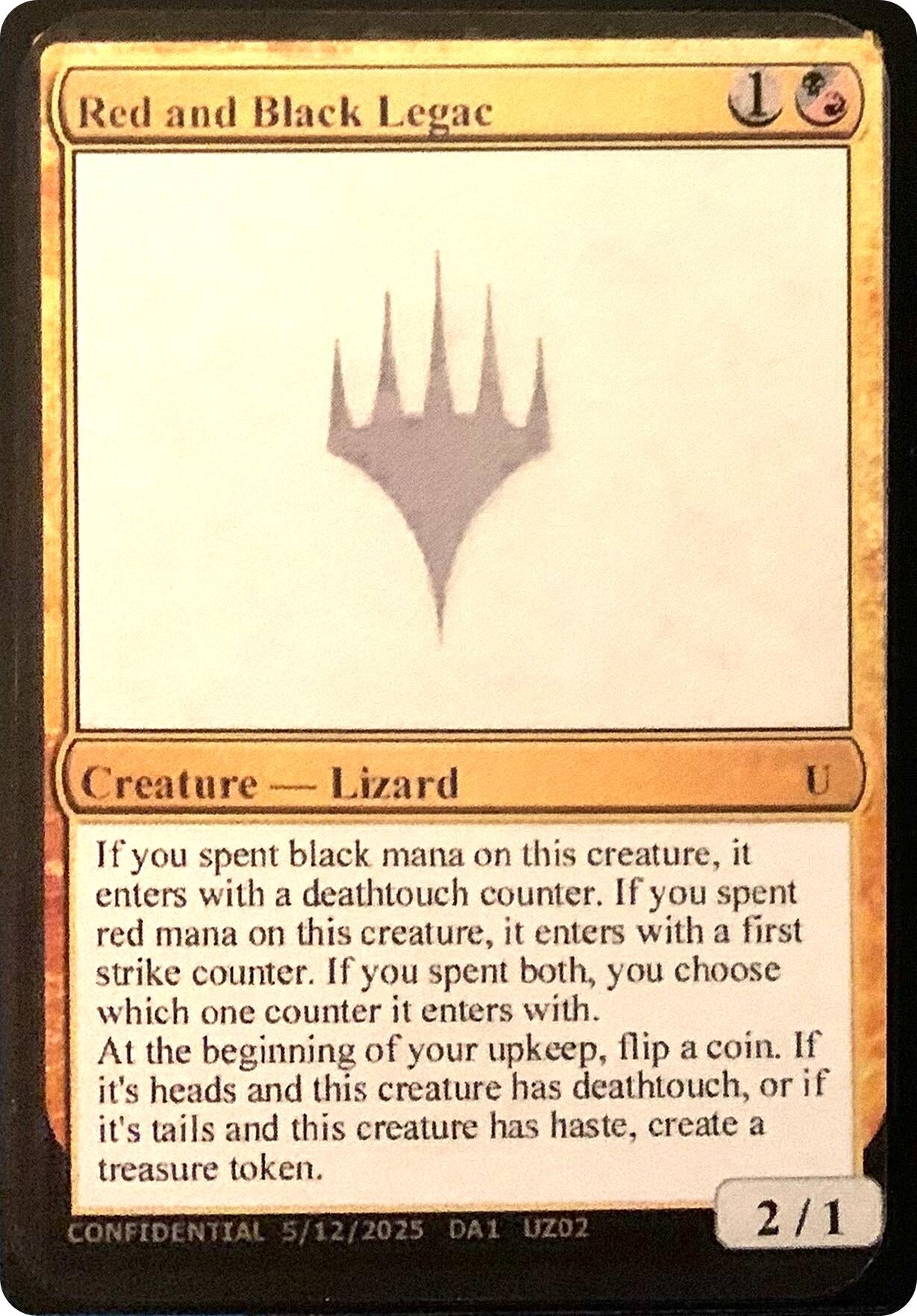 Image for Red and Black Legac [Un-Known Event Playtest Cards] - Magic: The Gathering
