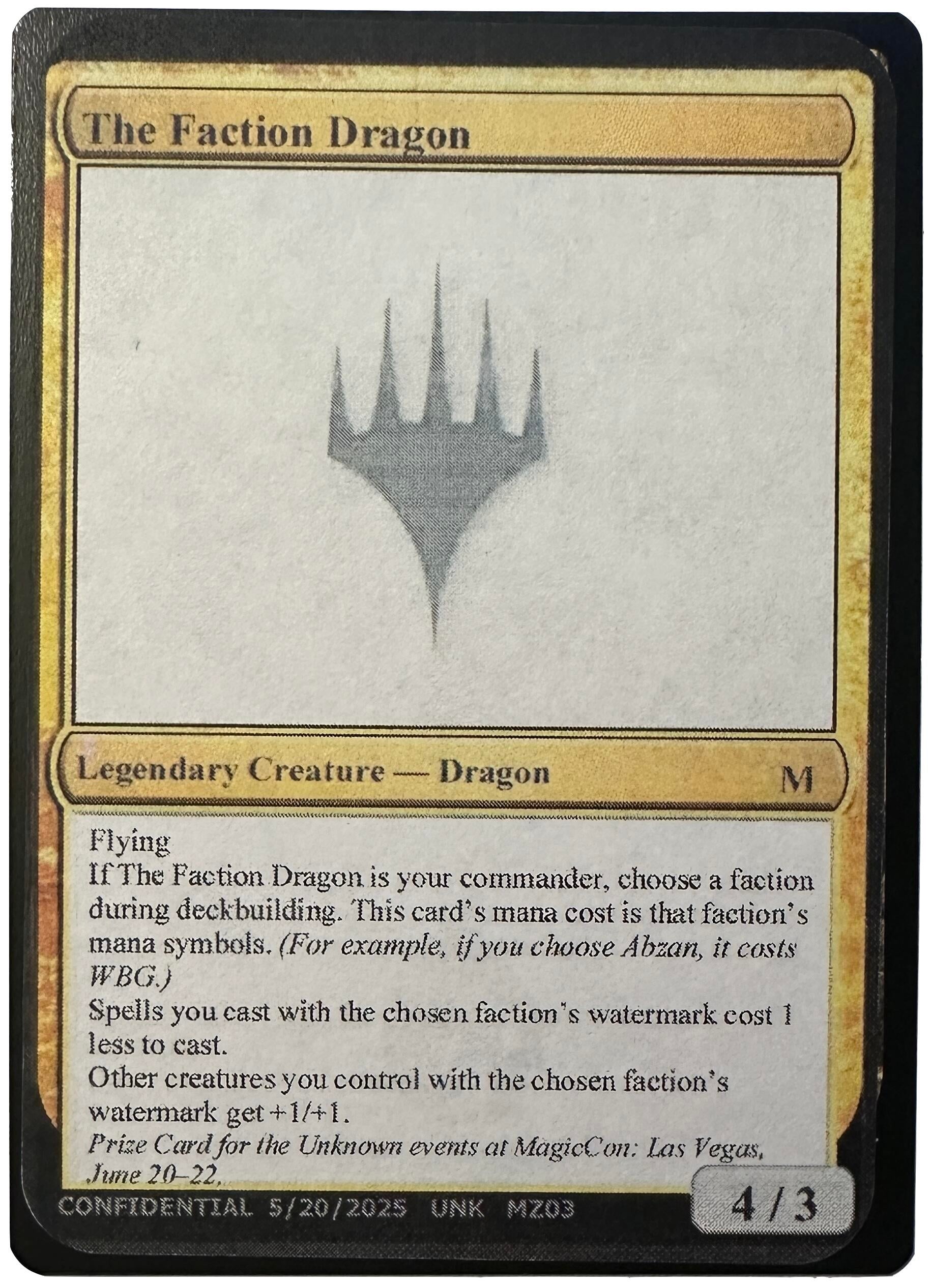 Image for The Faction Dragon [Un-Known Event Playtest Cards] - Magic: The Gathering