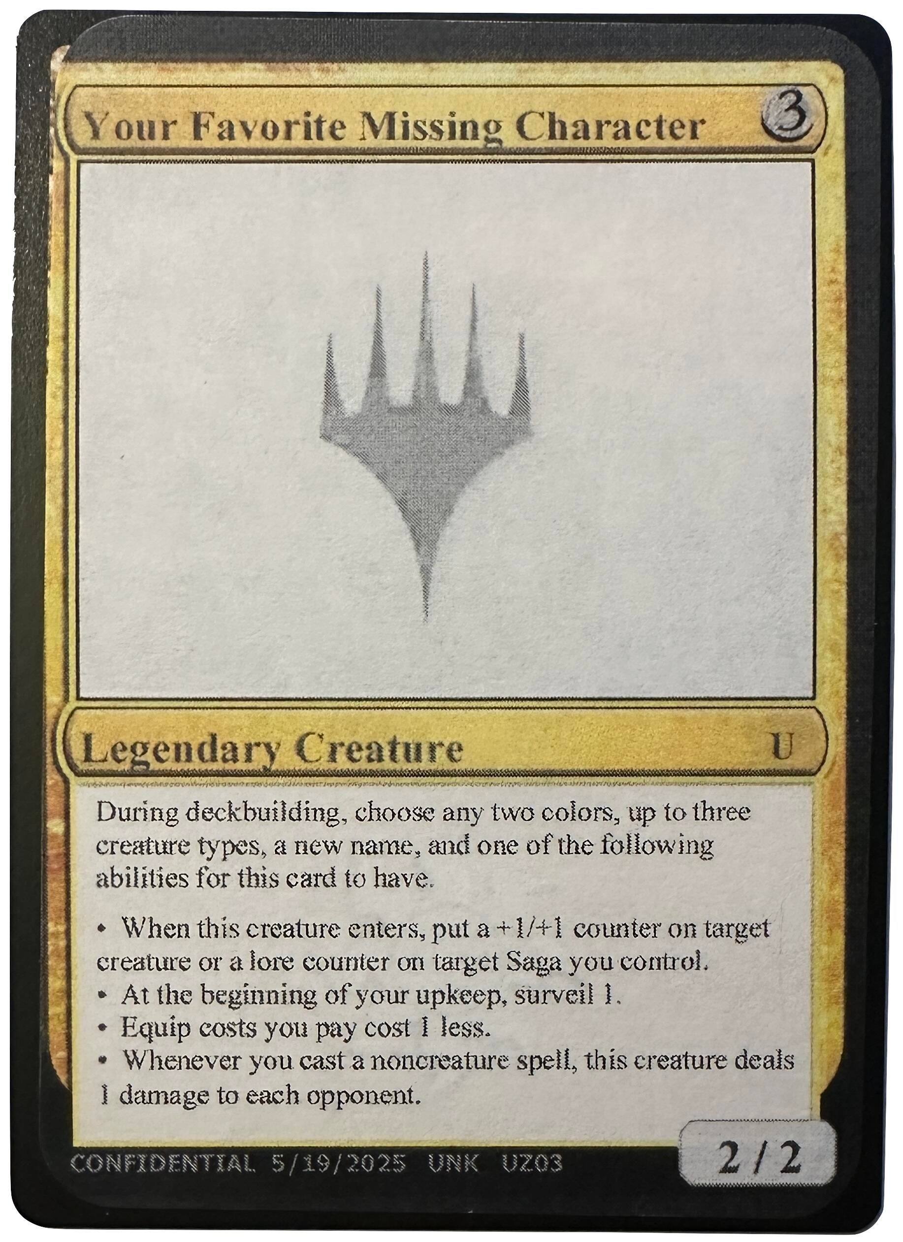 Image for Your Favorite Missing Character [Un-Known Event Playtest Cards] - Magic: The Gathering