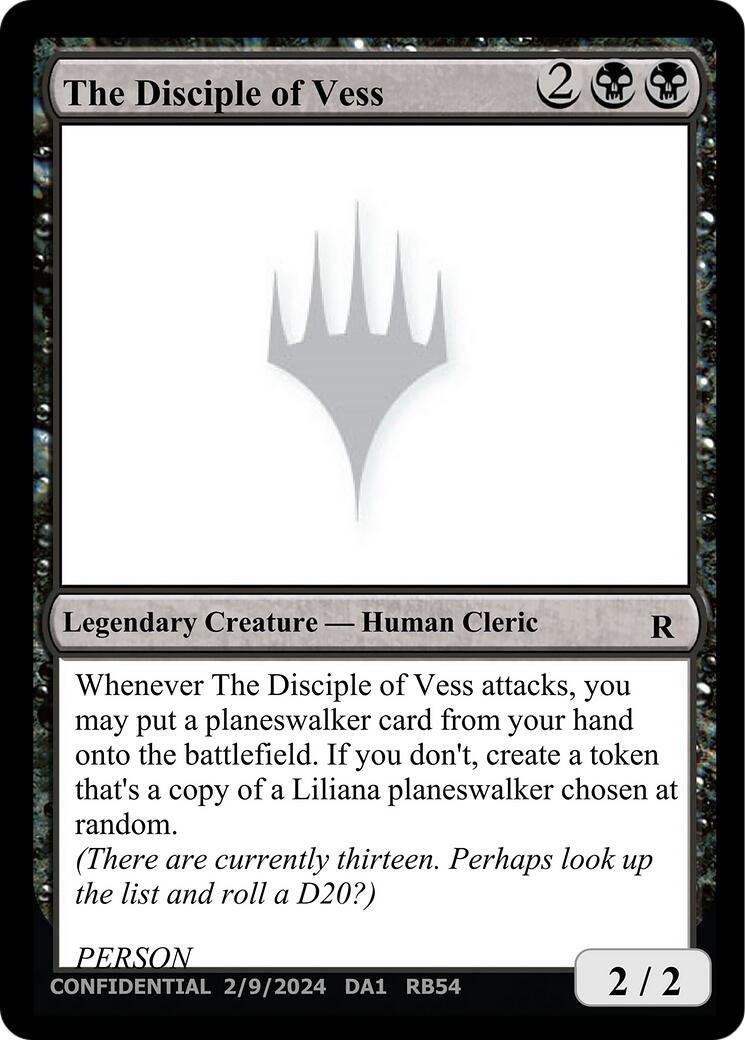 Image for The Disciple of Vess [Un-Known Event Playtest Cards] - Magic: The Gathering