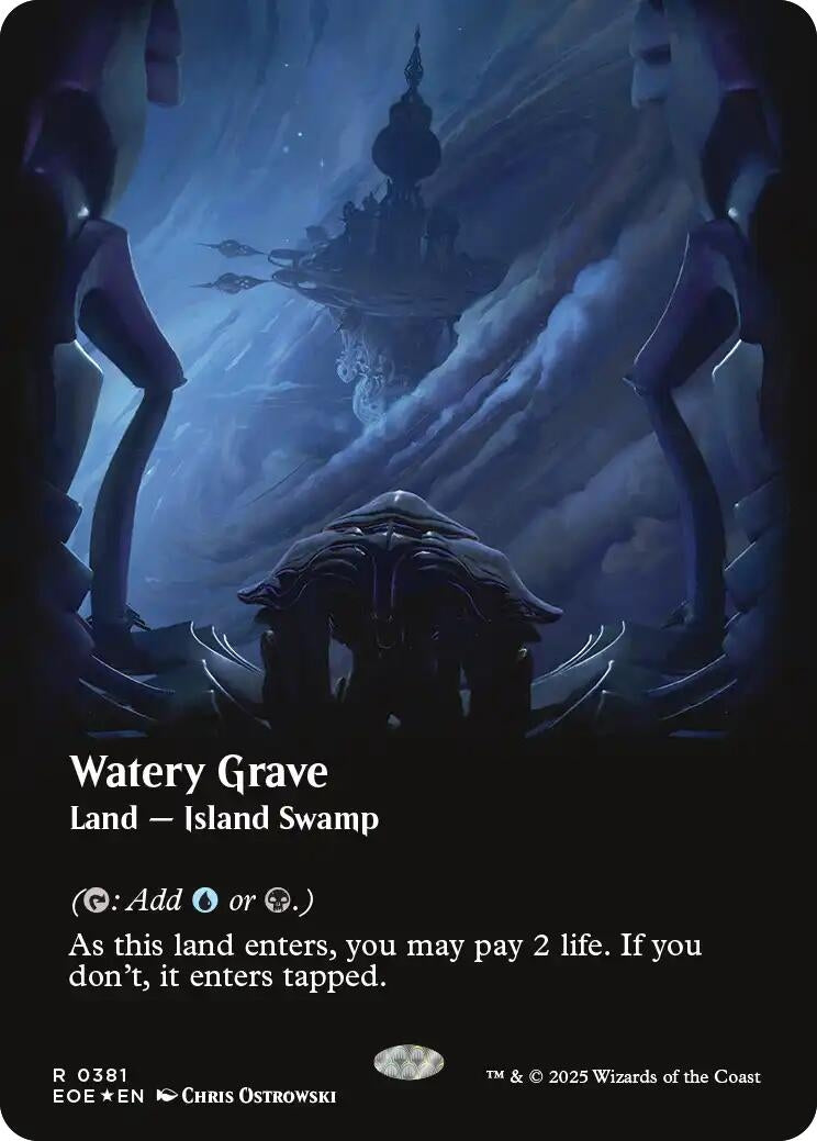 Image for Watery Grave (Borderless) (Galaxy Foil) (381) [Edge of Eternities] - Magic: The Gathering