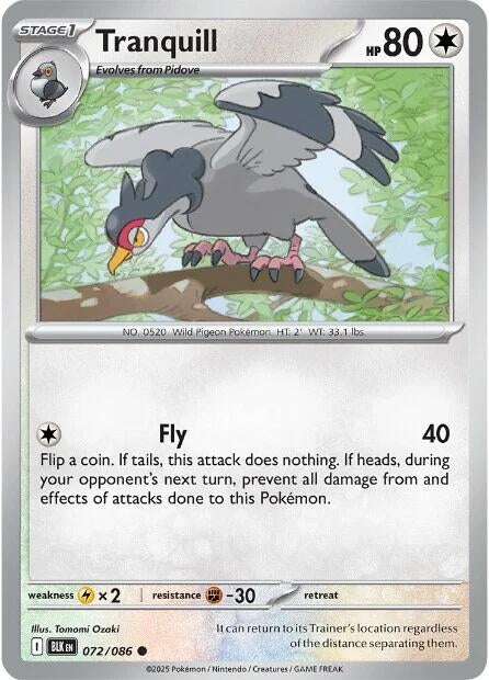 Image for Tranquill (072/086) [SV: Black Bolt] - Pokemon