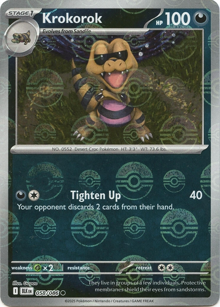 Krokorok (Poke Ball Pattern) (058/086) [SV: Black Bolt]