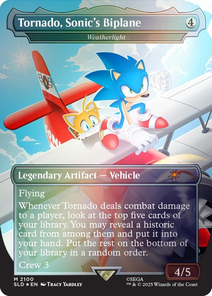 Image for Tornado, Sonic's Biplane - Weatherlight (Rainbow Foil) (2100) [Secret Lair Drop Series] - Magic: The Gathering