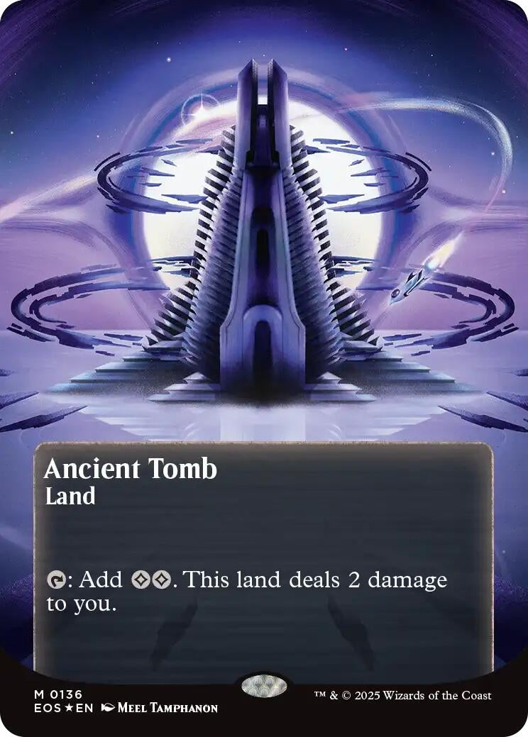 Image for Ancient Tomb (0136) (Borderless) (Galaxy Foil) (136) [Edge of Eternities: Stellar Sights] - Magic: The Gathering