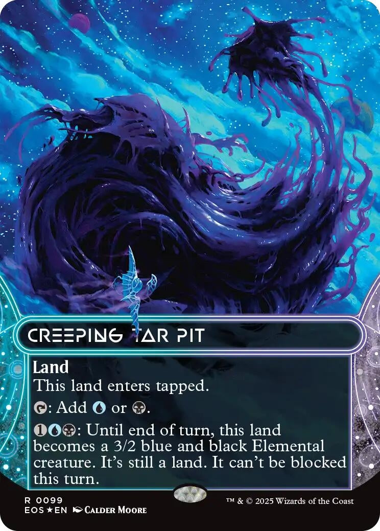 Image for Creeping Tar Pit (0099) (Borderless) (Galaxy Foil) (99) [Edge of Eternities: Stellar Sights] - Magic: The Gathering