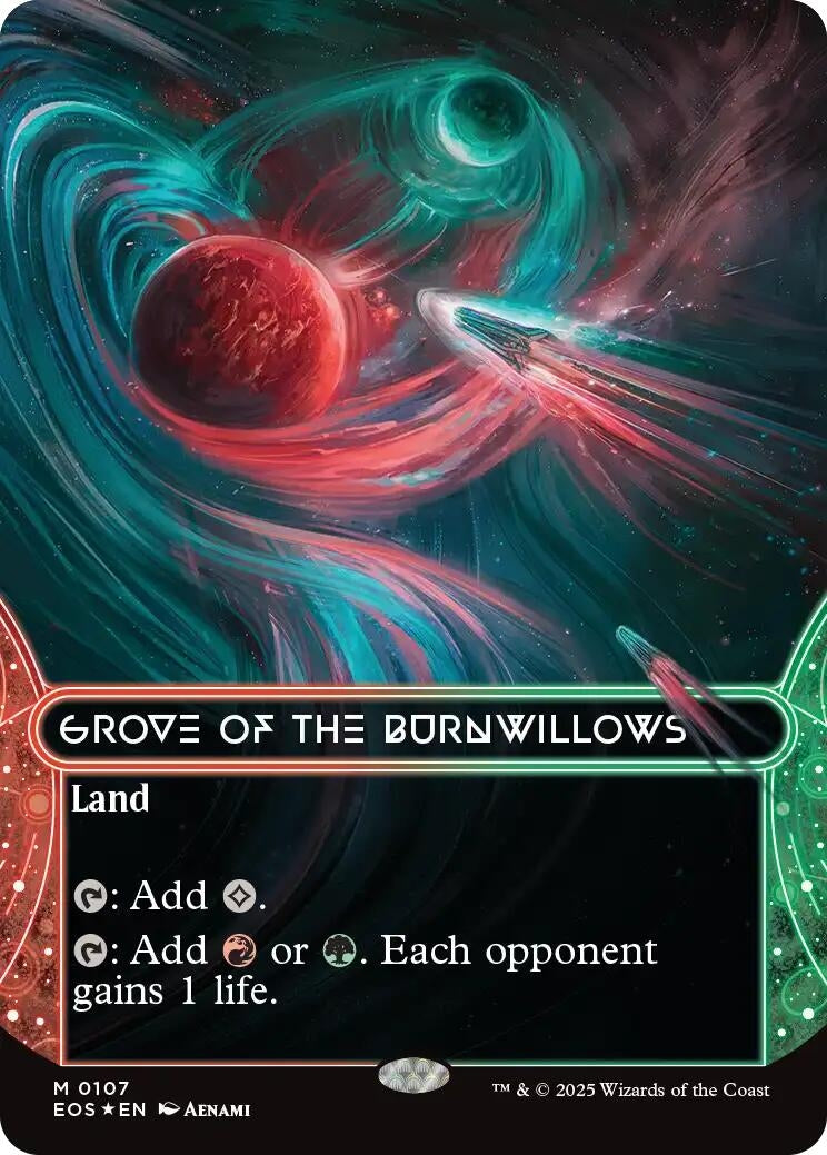 Image for Grove of the Burnwillows (0107) (Borderless) (Galaxy Foil) (107) [Edge of Eternities: Stellar Sights] - Magic: The Gathering