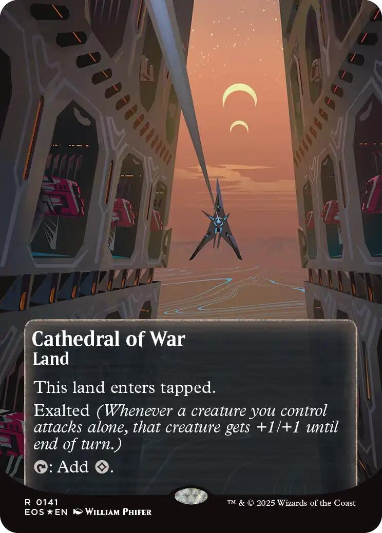 Image for Cathedral of War (0141) (Borderless) (Galaxy Foil) (141) [Edge of Eternities: Stellar Sights] - Magic: The Gathering