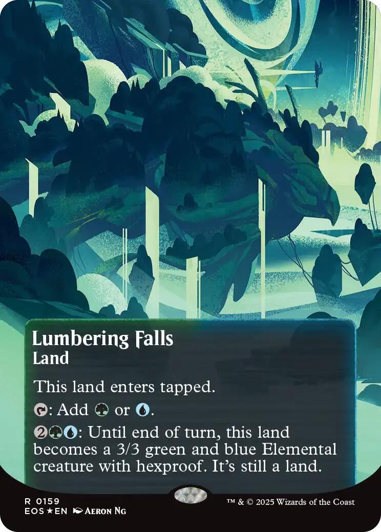 Image for Lumbering Falls (0159) (Borderless) (Galaxy Foil) (159) [Edge of Eternities: Stellar Sights] - Magic: The Gathering
